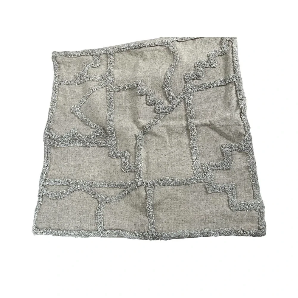 West Elm Pillow Hand-crafted Candlewick Abstract Labyrinth Pillow Covers 20x20
